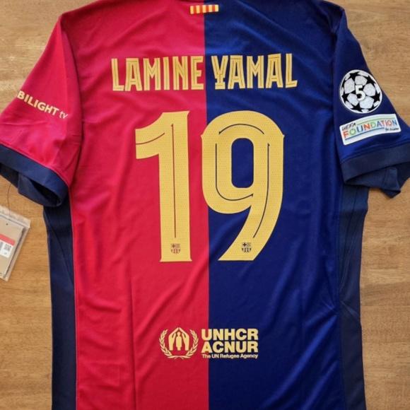 2024/25 Nike FC Barcelona#19 LAMINE YAMALUEFA Champions LeagueHome Soccer